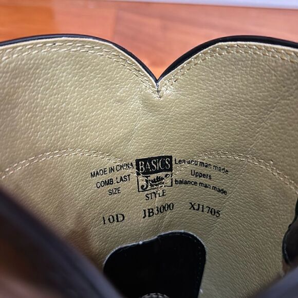 Justin Men's basics black  western cowboy Moto Boots JB 3000 Sz 10D - Picture 8 of 10